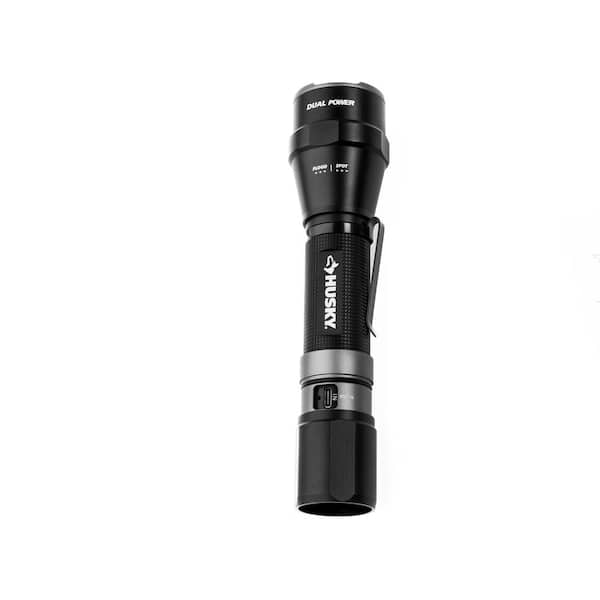 Husky 1800 Lumens Dual Power LED Rechargeable Tactical Focusing