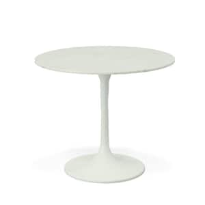 36 in. Enzo White Round Marble Top Dining Table