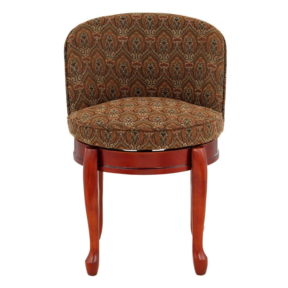 Home Decorators Collection Delmar Tapestry High Back Swivel Vanity Stool 5544410810 The Home Depot