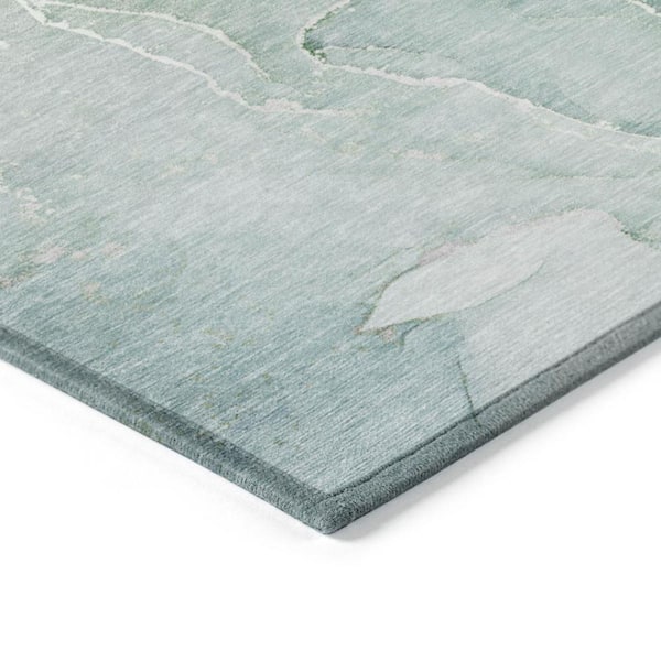 Teal 10 ft. x 14 ft. Abstract Indoor / Outdoor Area Rug