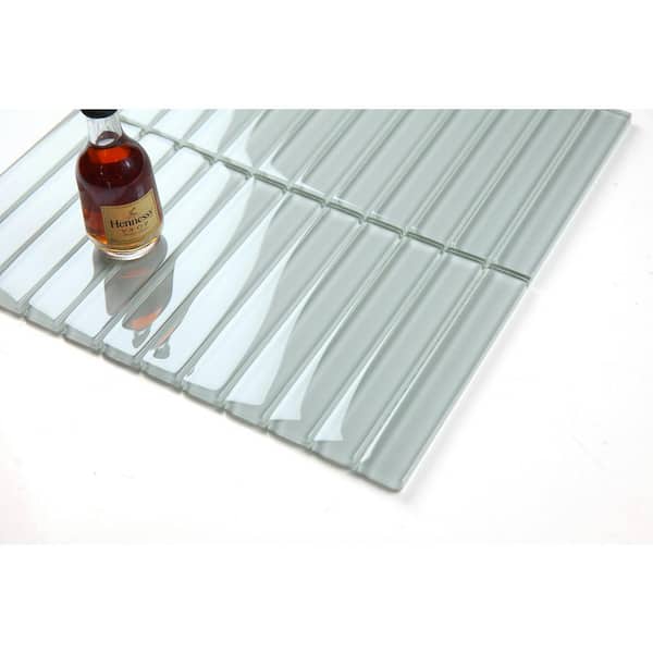 Flowing Gray 12 in. X 12 in. Glossy Glass Mosaic Wall Tile (7 sq.ft./Case)