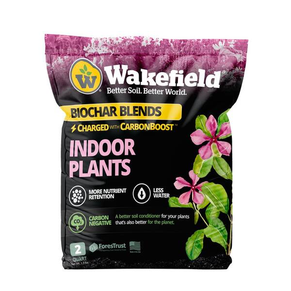 Biochar Blend with CarbonBoostfor Indoor Houseplants, Soil Amendment-2 qt. Bag
