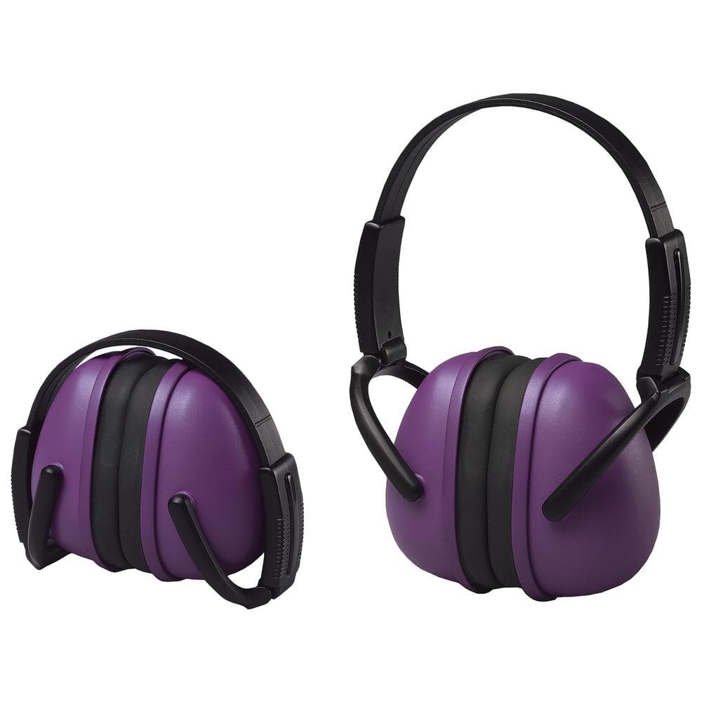 Purple Solid Colors Folding Ear Muffs 100% Polyester One Size For Kids Adults 