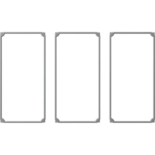 Ekena Millwork 24 in. W x 48 in. H Unfinished Polyurethane Bradford Leaf Panel Moulding Kit (Triple Panel)