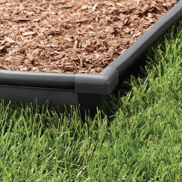 5.5 in. x 5.5 in. Black Plus/Deep Plastic Edge 90° Corner Coupler