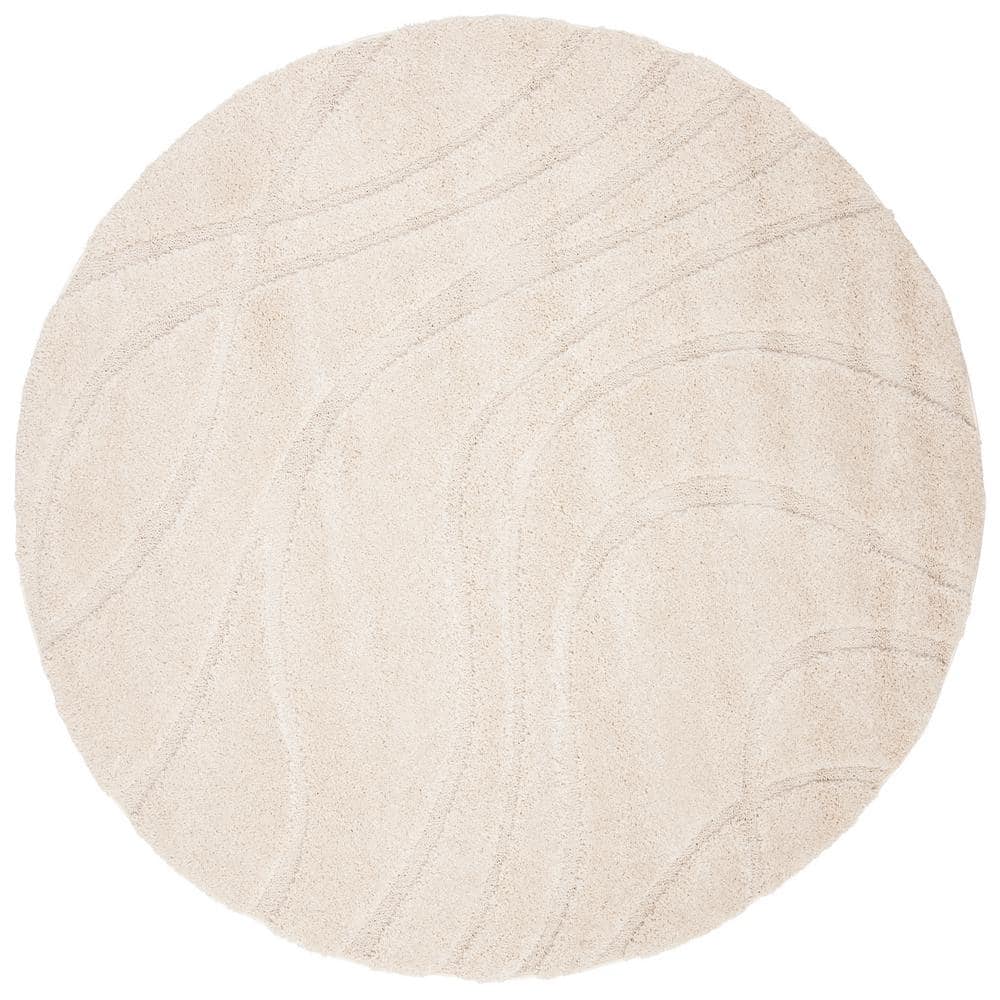 Florida Shag Cream 7 ft. x 7 ft. Round Solid Area Rug price history on PriceWatchPro