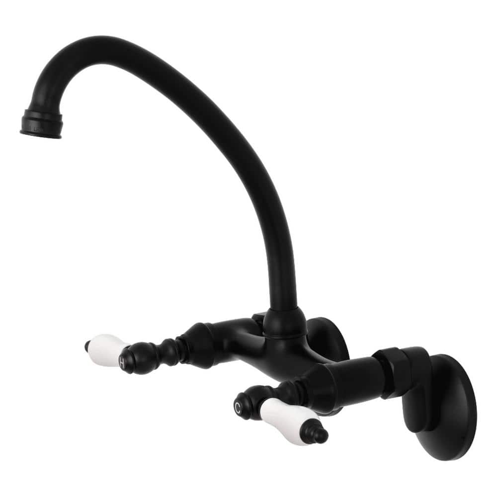 Kingston 2-Handle Wall-Mount Standard Kitchen Faucet in Matte Black price history on PriceWatchPro