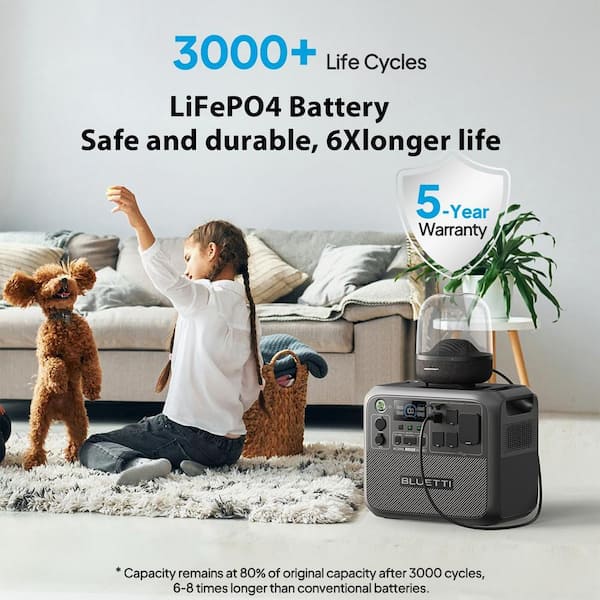 BLUETTI 2400/3600-Watt Continuous Peak Output Power Station AC200L Push Button Start LiFePO4 Battery Solar Generator for Outdoor