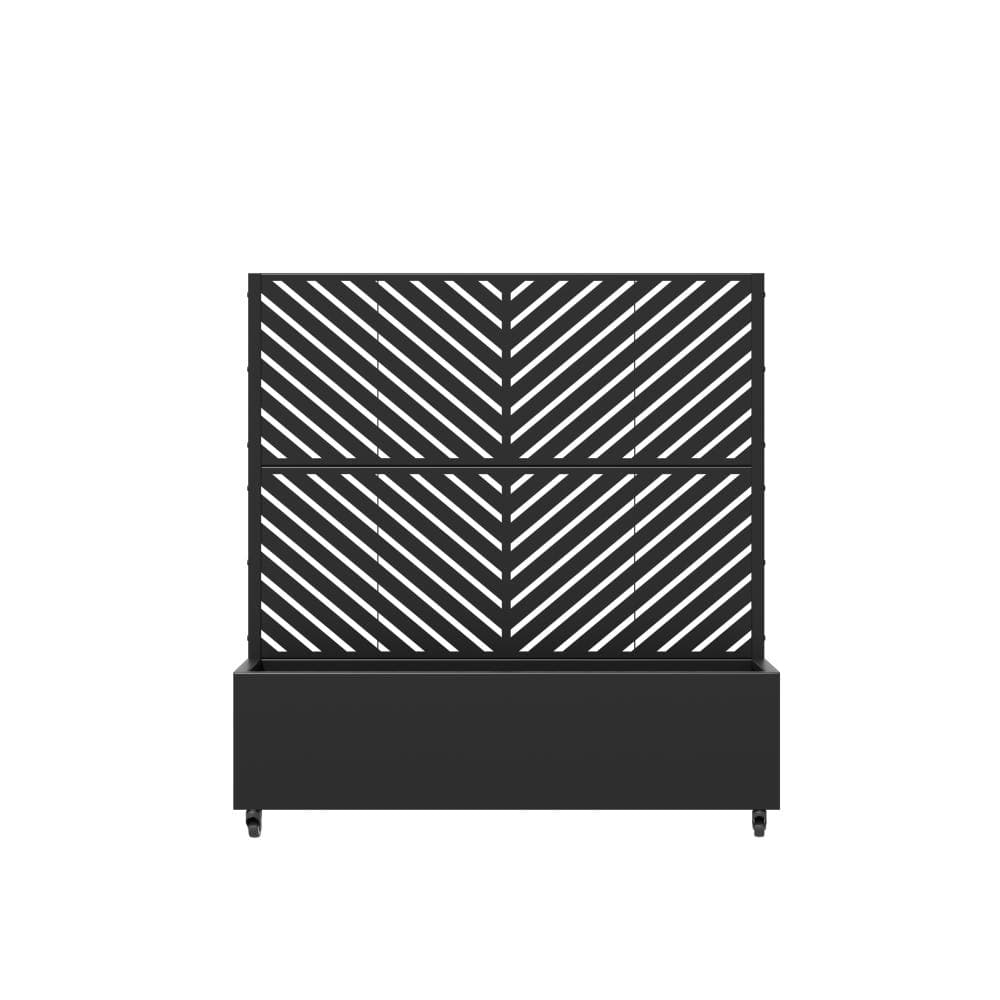 47 in. L x 16 in. W x 47 in. H Parallel Diagonal Trellis Rectangular Black Rolling Iron Planter Bed (1-Pack) price history on PriceWatchPro