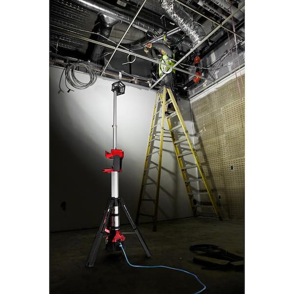 Milwaukee M18 18-Volt Lithium-Ion Cordless Rocket Dual Power Tower Light  with M18 5.0Ah Battery and Charger 2131-20-48-59-1850 The Home Depot