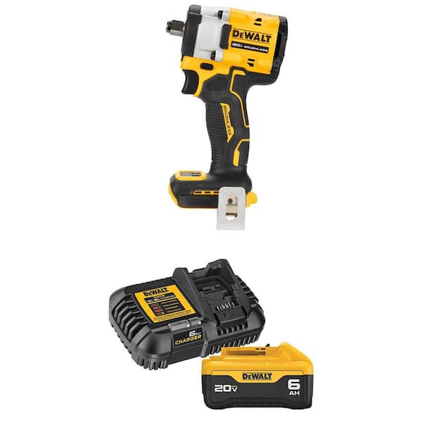 ATOMIC 20V MAX Lithium-Ion Cordless Brushless 1/2 in. Variable Speed Impact Wrench with 6.0 Ah Battery and Charger Kit