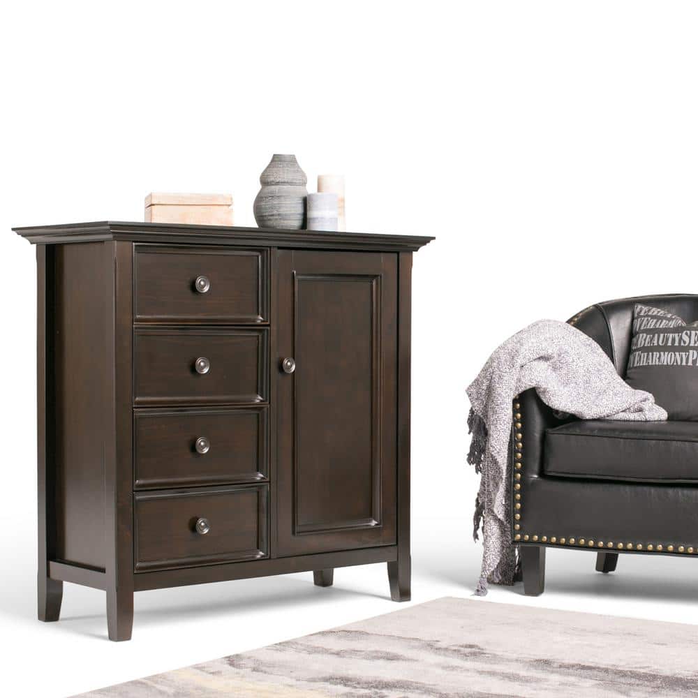 Amherst Hickory Brown Solid Wood Storage Cabinet with Adjustable Shelves
