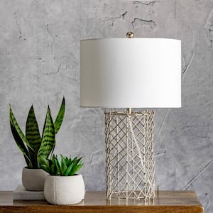 Carlisle 23 in. Silver Modern Table Lamp, Dimmable