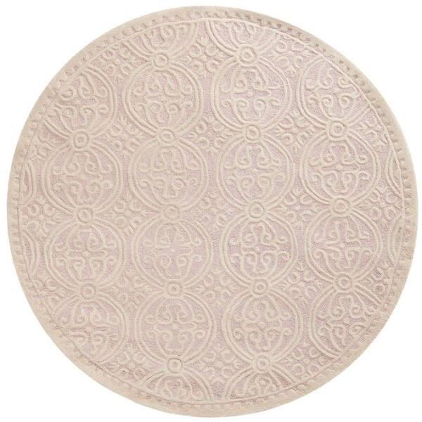 SAFAVIEH Cambridge Light Pink/Ivory 8 ft. x 8 ft. Round Medallion