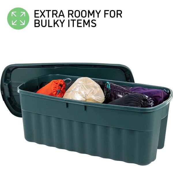 s With Lids 50 Gal Black Rolling Plastic Storage Tote With Pull