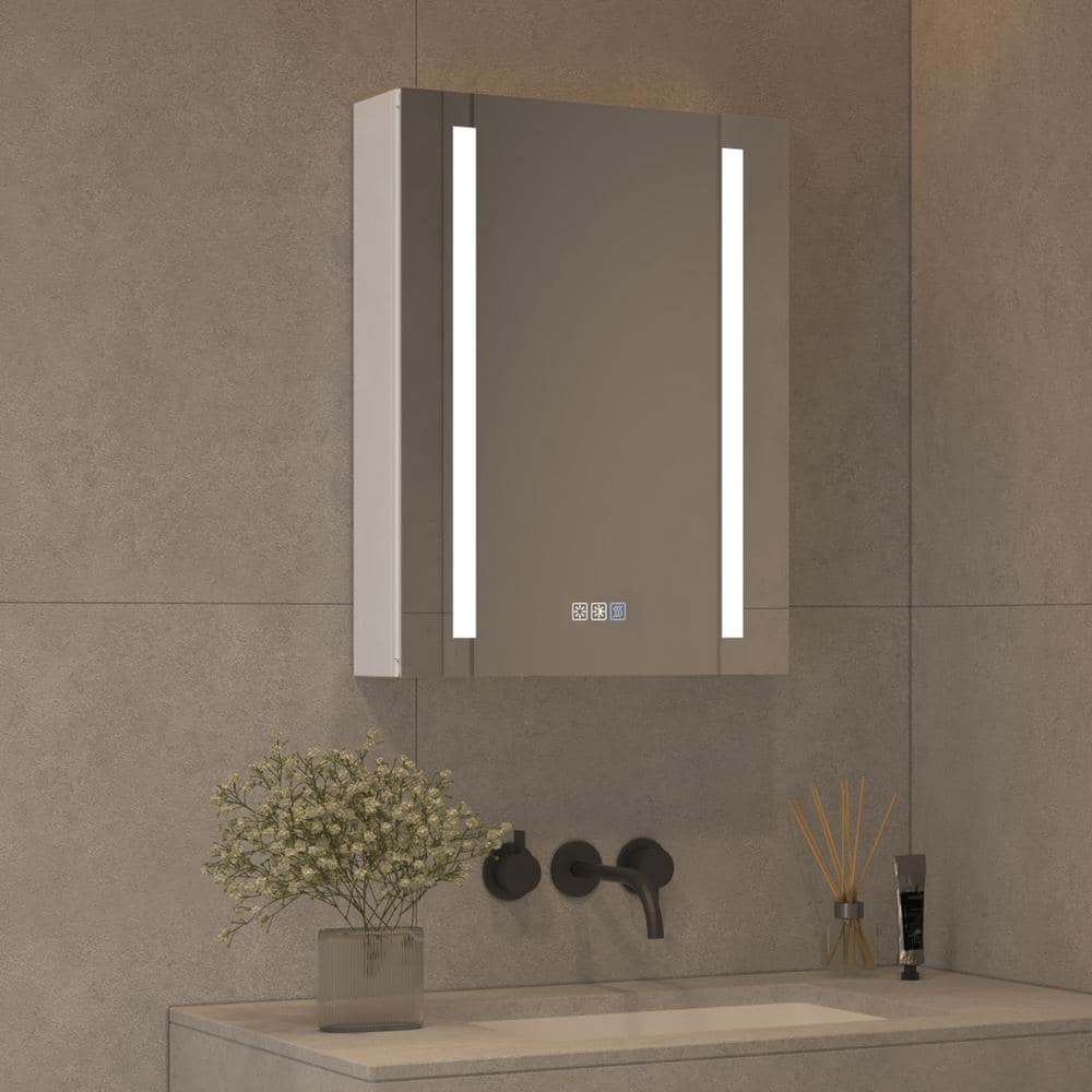 Nns 20 in. W x 26 in. H Rectangular Silver Aluminum Recessed/Surface Mount 