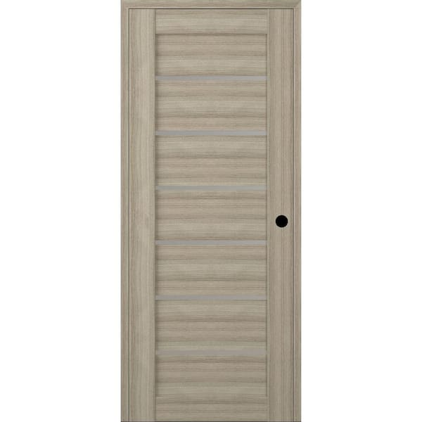 Belldinni Alba DIY-Friendly 28 in. x 80 in. Left-Hand 6 Lite Frosted Glass Shambor Composite Wood Single Prehung Interior Door