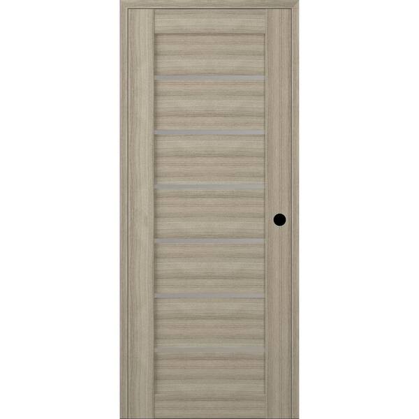 Belldinni Alba DIY-Friendly 32 in. x 80 in. Left-Hand 6 Lite Frosted Glass Shambor Composite Wood Single Prehung Interior Door