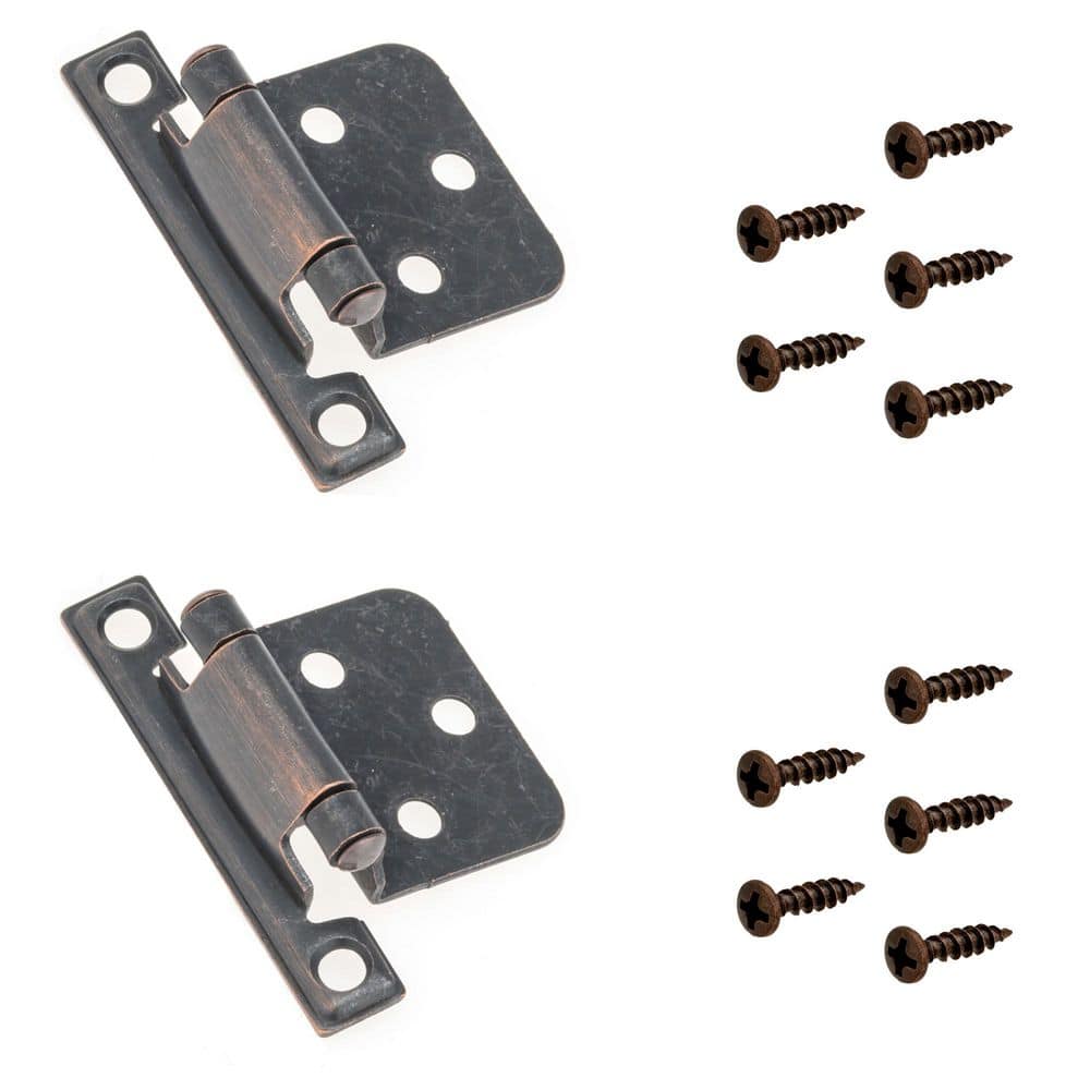 (2-Pack) Variable Overlay Brushed Oil-Rubbed Bronze Semi-Concealed Self-Closing Square-Edged Face Frame Cabinet Hinge price history on PriceWatchPro