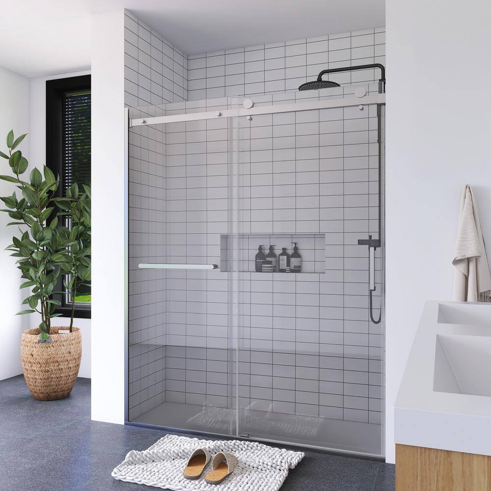 56-60" Brushed Nickel and Glass Sliding Shower Door