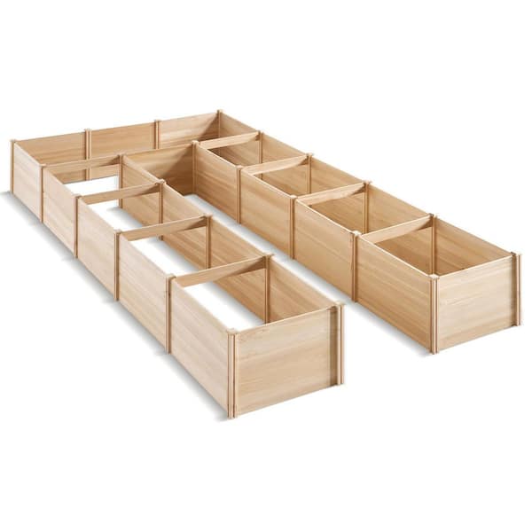 7.5 ft. W x 15 ft. D x 1. 6 ft. H Fir Wood U-Shaped Raised Garden Bed for Outdoor