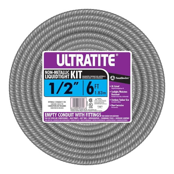 1/2 in. x 6 ft. Ultratite Liquidtight Flexible Non-Metallic PVC Conduit Whip