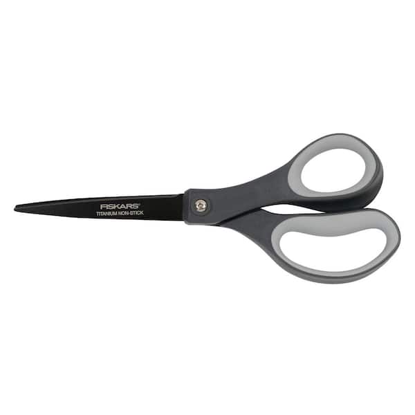 Fiskars Everyday 8 in. Non-Stick Titanium Scissors with SoftGrip 1067268 -  The Home Depot