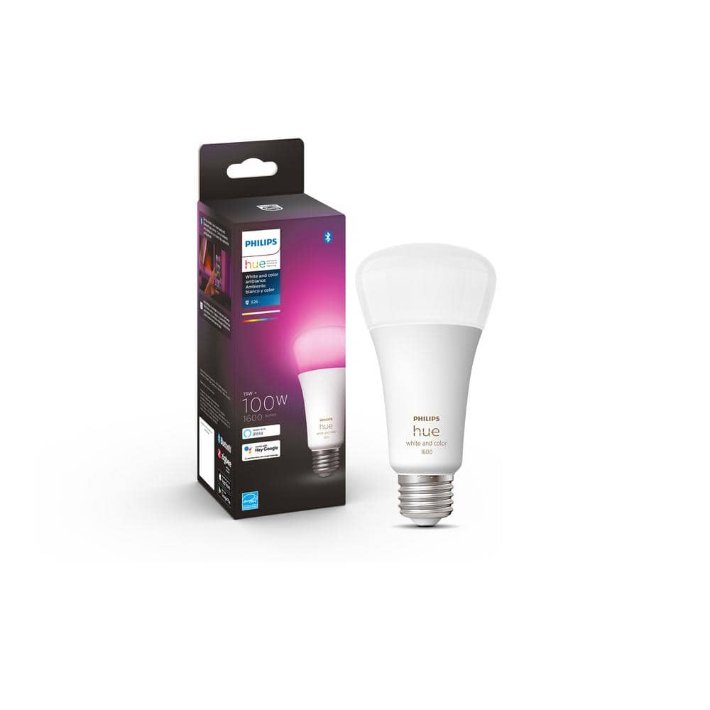 Philips - Hue White and Color Ambiance 100W A21 LED Smart Bulb - Multicolor