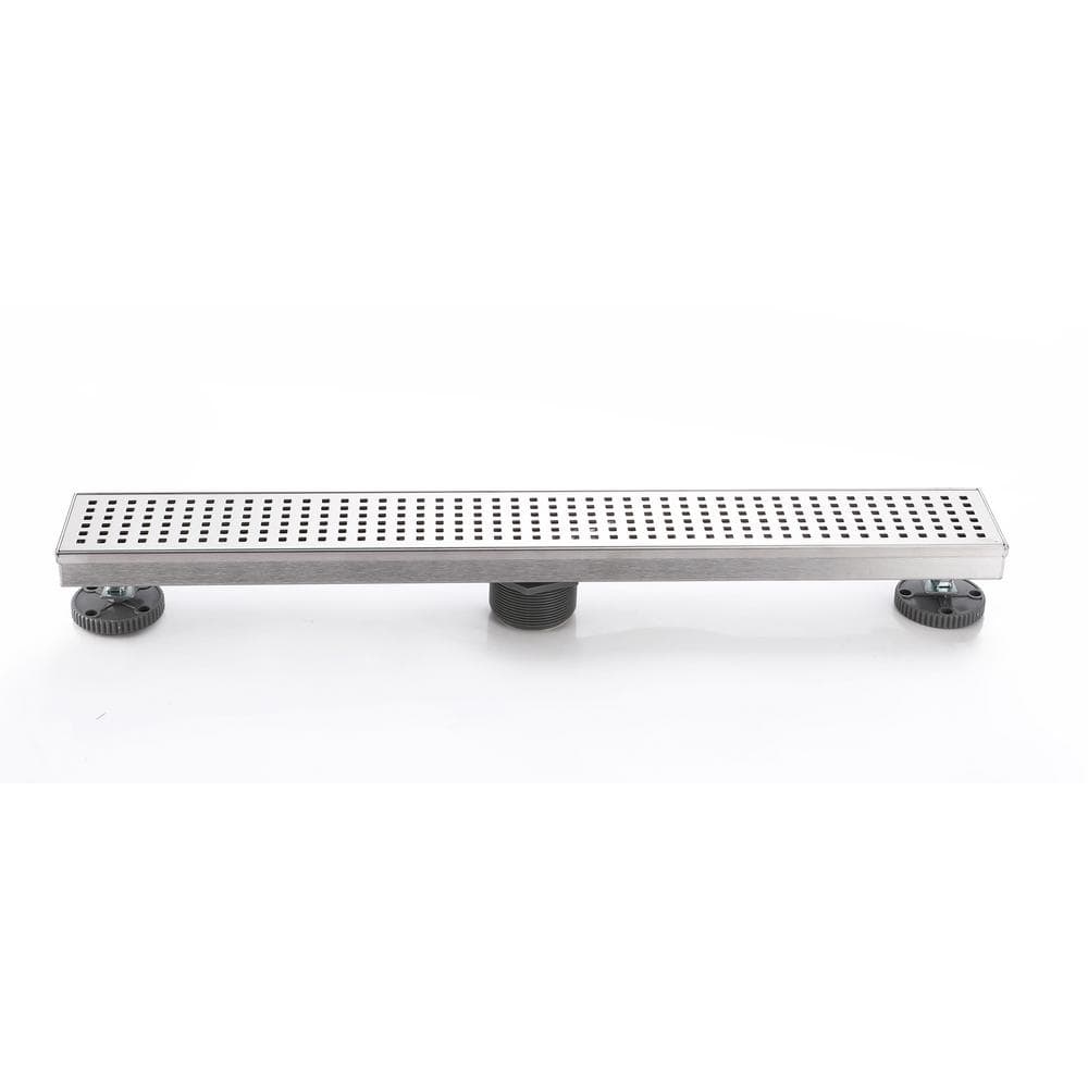 24 in Stainless Steel Linear Shower Drain with Modern Square Pattern Drain Cover price history on PriceWatchPro