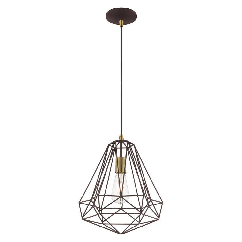 Contemporary Bronze Geometric Mini Pendant Light