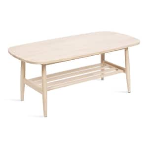 Niles 43.31 in. Natural Oval Solid Wood Coffee Table