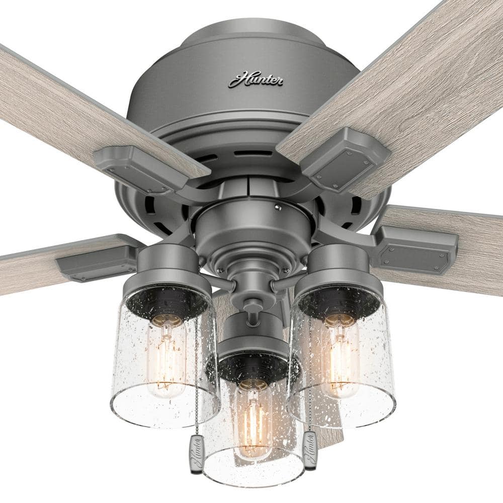 Matte Silver 44" Chandelier-Inspired Ceiling Fan with Lighting