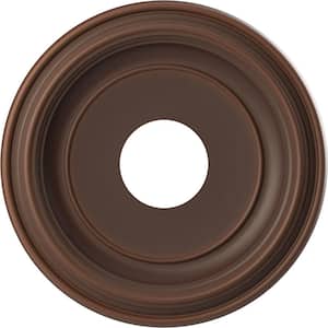 Traditional 13 in. O.D. x 3-1/2 in. I.D. x 1-1/4 in. P Thermoformed PVC Ceiling Medallion Universal Aged Metallic Rust