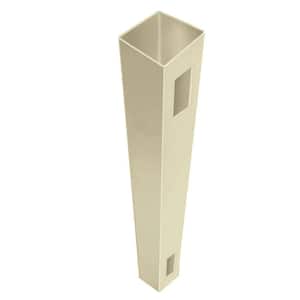 5 in. x 5 in. x 9 ft. Sand Vinyl Routed Fence End/Gate Post