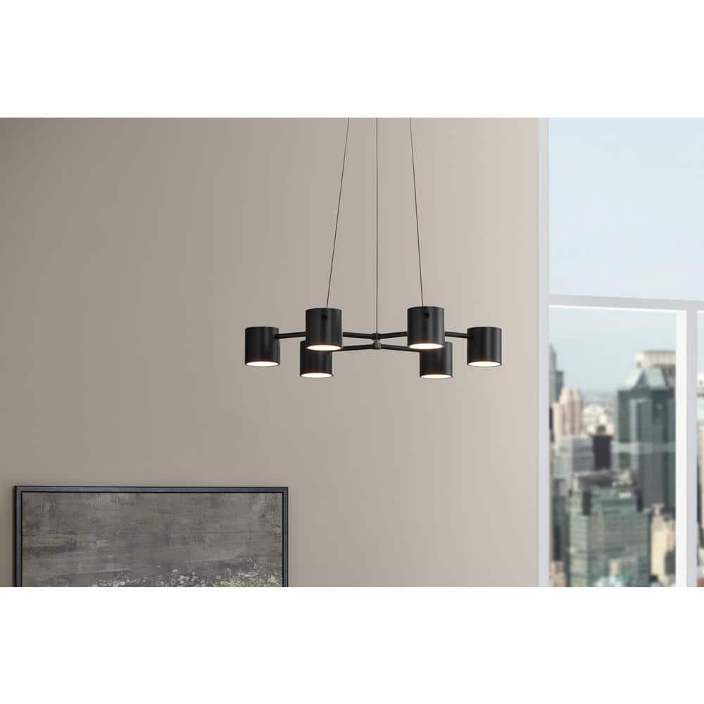 Turrill 35-Watt 6-Light Matte Black Integrated LED Candlestick Chandelier price history on PriceWatchPro