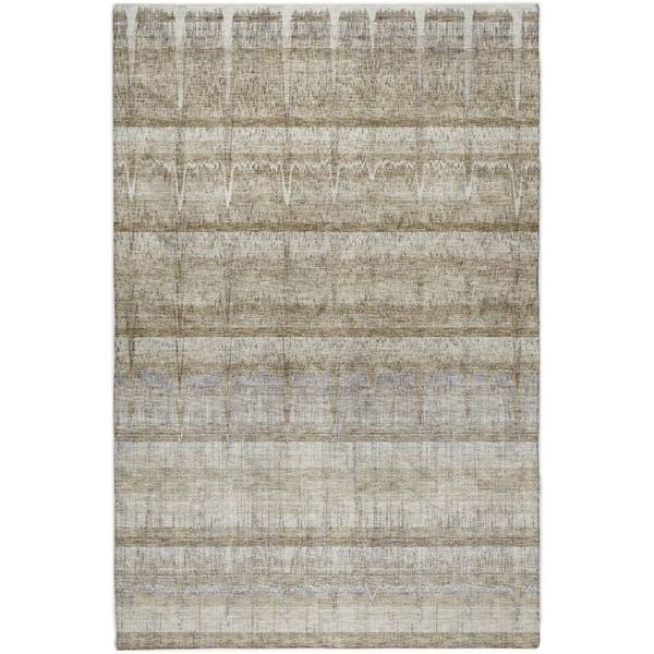 Dream Shag Premium Machine Washable Abstract ADS629 Taupe 10 ft. x 14 ft. Area Rug