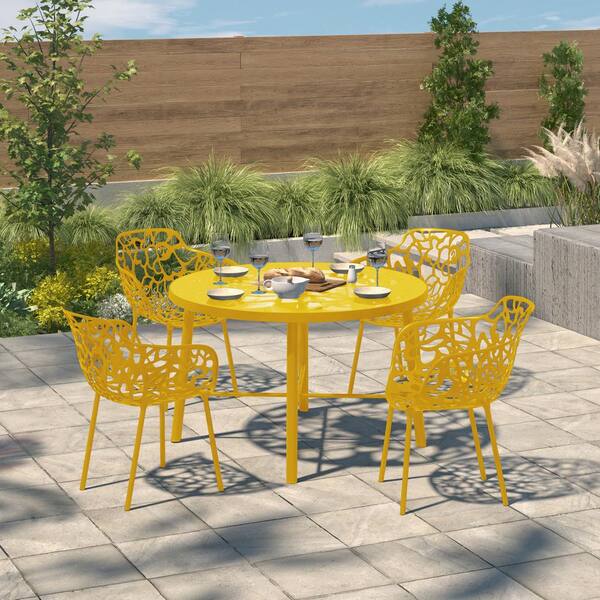 yellow outdoor dining set