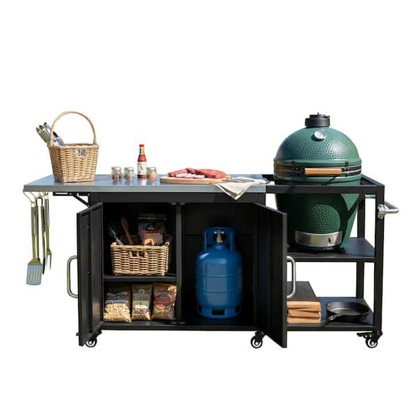 63 in. Outdoor Kitchen Storage Island, Cooking Station, Grill Cart