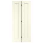 36 in. x 80 in. Madison Vanilla Painted Smooth Molded Composite MDF Closet Bi-fold Door