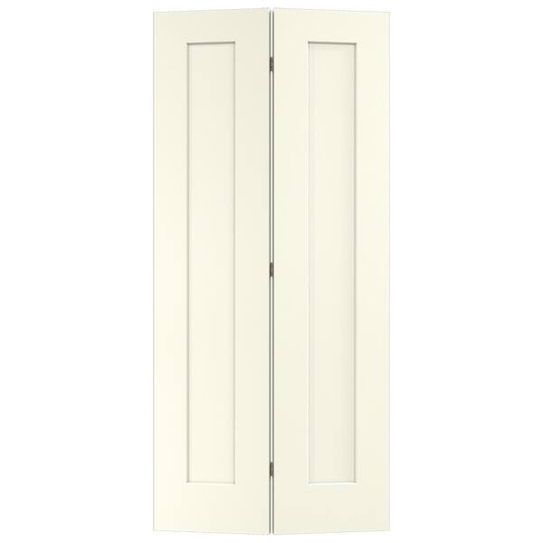 JELD-WEN 36 in. x 80 in. Madison Vanilla Painted Smooth Molded Composite Closet Bi-fold Door