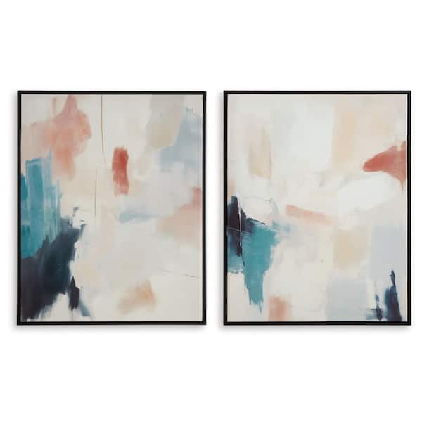 Signature DESIGN BY ASHLEY Caldish 2 Piece Framed Abstract Art Print 30 in. x 24 in.