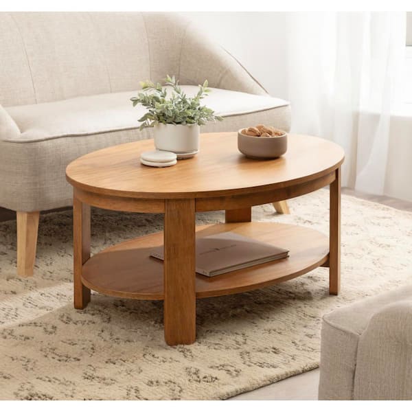Foxford 38 in. Natural Oval Wood Coffee Table