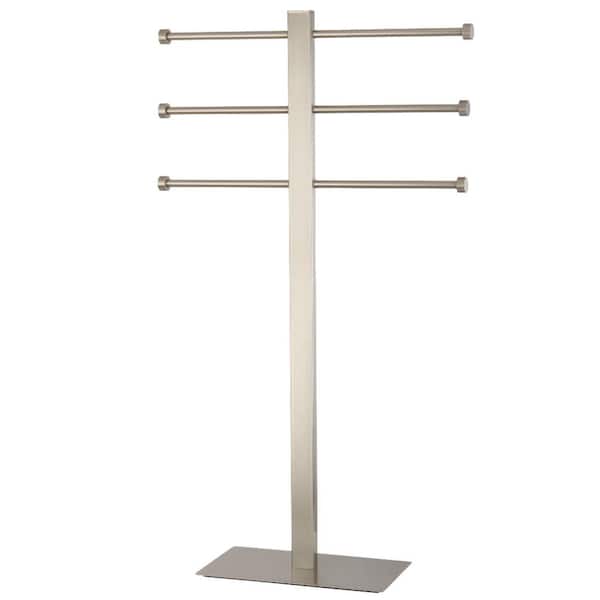 Edenscape 3-Bar Freestanding Towel Rack in Brushed Nickel
