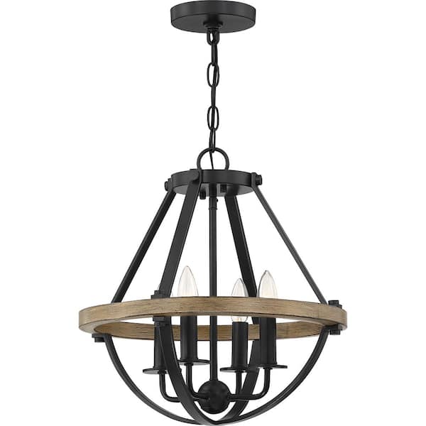 Bartlett 16 in. 4-Light Earth Black Pendant