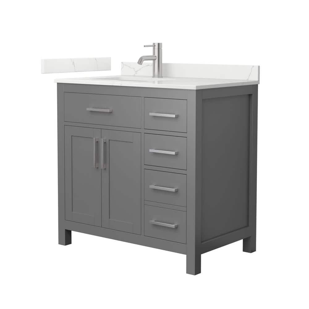 Beckett 36 in. Single Freestanding Dark Gray Bath Vanity with Giotto Quartz Top (Assembled) price history on PriceWatchPro