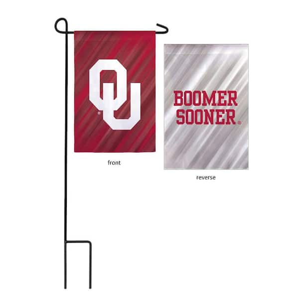 1 ft. x 1-1/2 ft. University of Oklahoma 2-Sided Garden Flag with 3-2/3 ft. Metal Flagpole