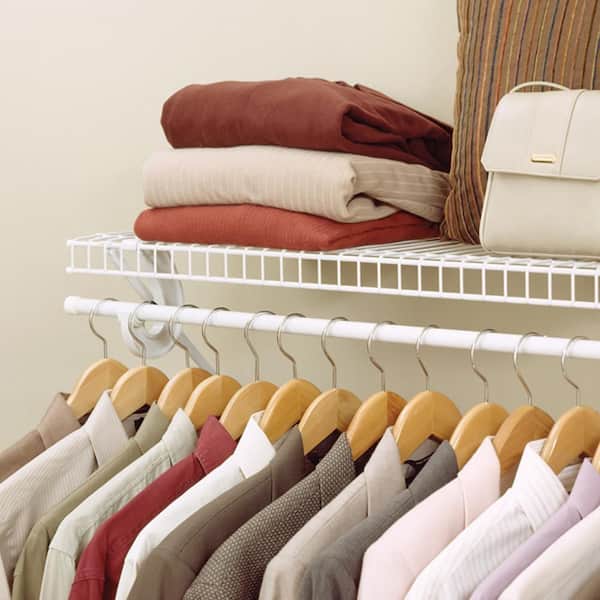 SuperSlide 48 in. W x 12 in. D White Steel Wire Closet Shelf with Closet Rod