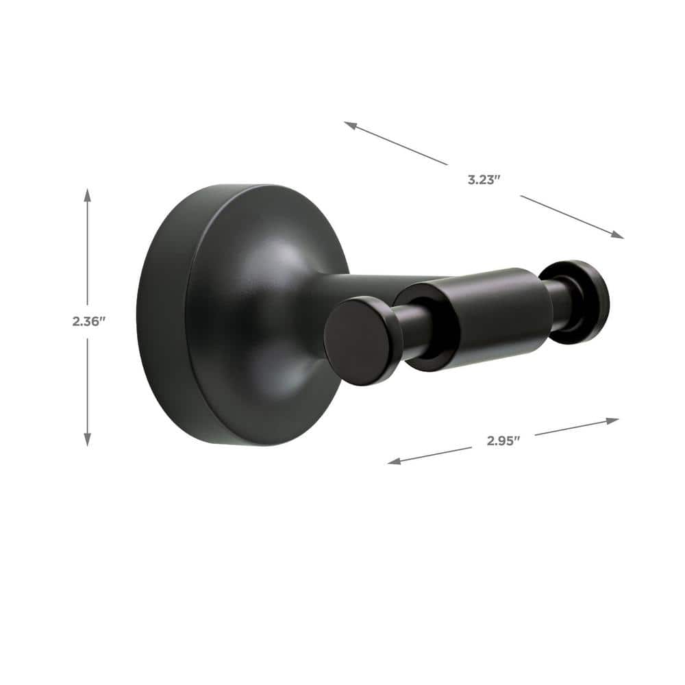 Matte Black Modern Double Towel Hook Wall Mount