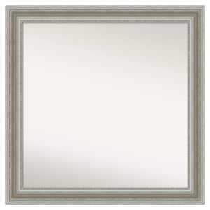 Parlor Silver 35.5 in. x 35.5 in. Cusom Non-Beveled Framed Bathroom Vanity Wall Mirror