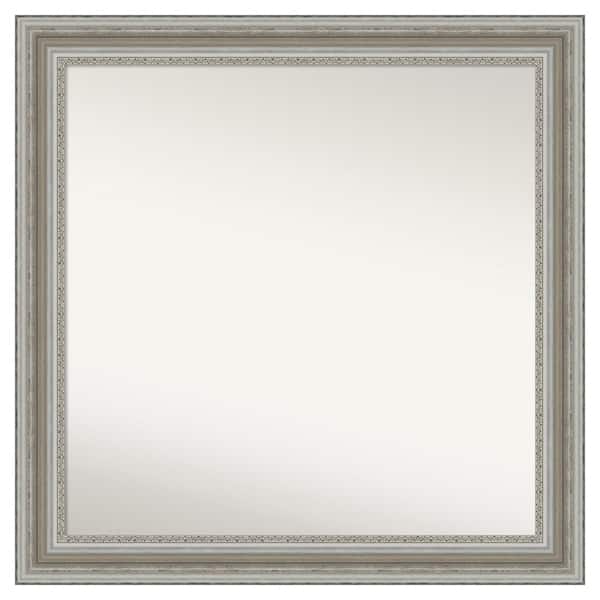 Amanti Art Parlor Silver 35.5 in. x 35.5 in. Cusom Non-Beveled Framed Bathroom Vanity Wall Mirror